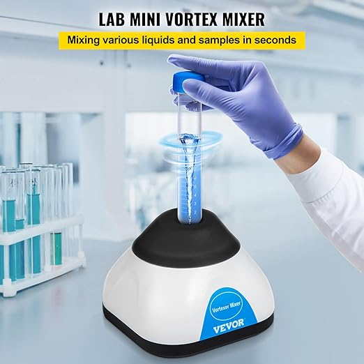 VEVOR Vortex Mixer, 3000RPM Mini Vortex Mixer Shaker, Touch Function Scientific Lab Vortex Shaker, Mix Up to 50ML, 6mm Orbital Diameter for Test Tube, Nail Polish, Eyelash Adhesives, Paint