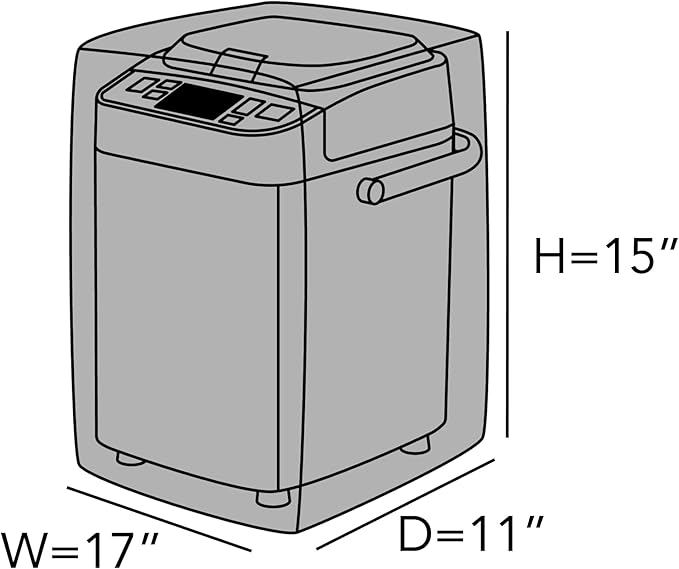 Covermates Keepsakes Bread Maker Cover – Quilted Appliance Protector for Dough Makers – Dust & Stain Resistant, Washable Slip‑On Design for Countertop Storage, Red