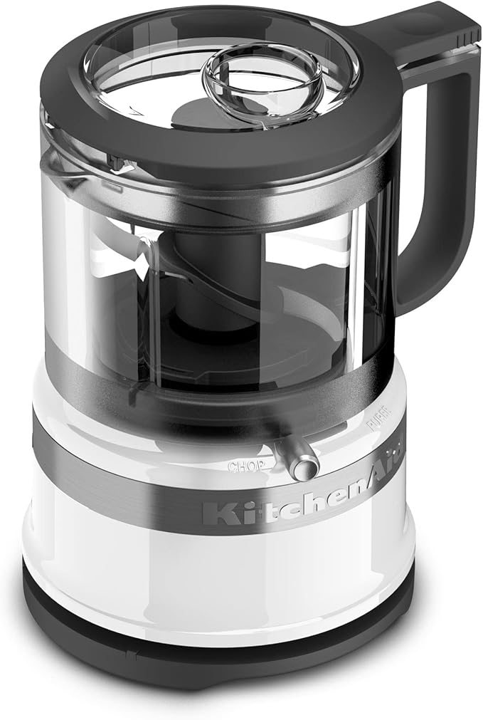 KitchenAid KFC3516WH 3.5 Cup Mini Food Processor, White & Variable Speed Corded Hand Blender, White KHBV53