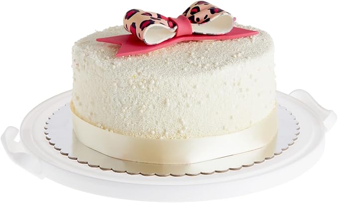 Juvale Round Cake Carrier - Secure Lid & Handle Storage Container - Collapsible Reusable Plastic Container for Cakes, Pies & Cupcakes - 12" Dia x 5.9" H