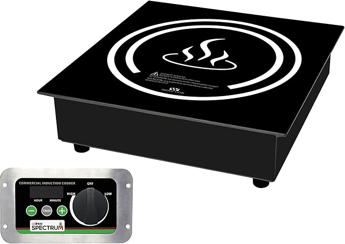 Winco EIDS-34 Commercial-Grade Drop-In Induction Cooktop Burner, 1800 W, 240 V