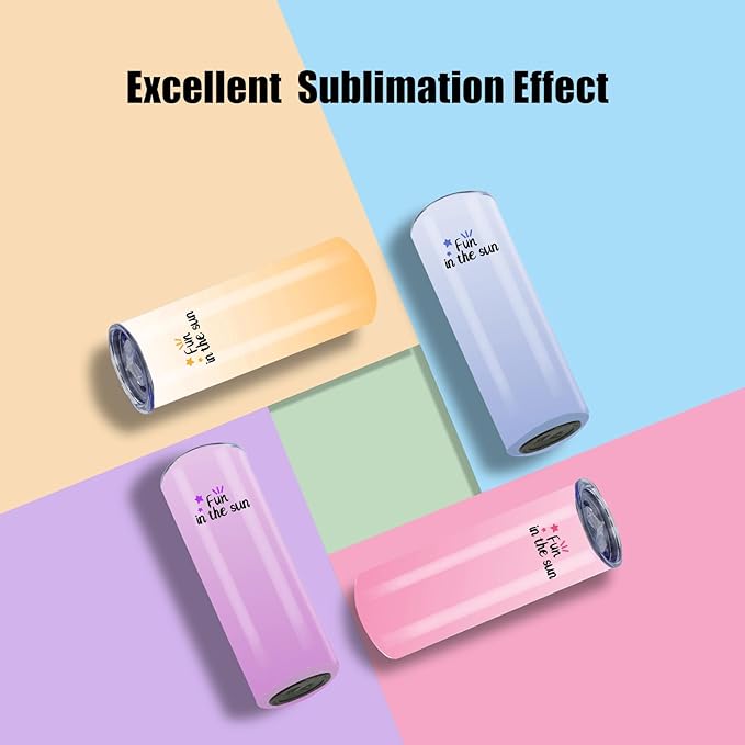 Sublimation Tumblers Bulk, 20OZ Sublimation Tumbler Blank, Skinny Straight Stainless (4, 20OZ)