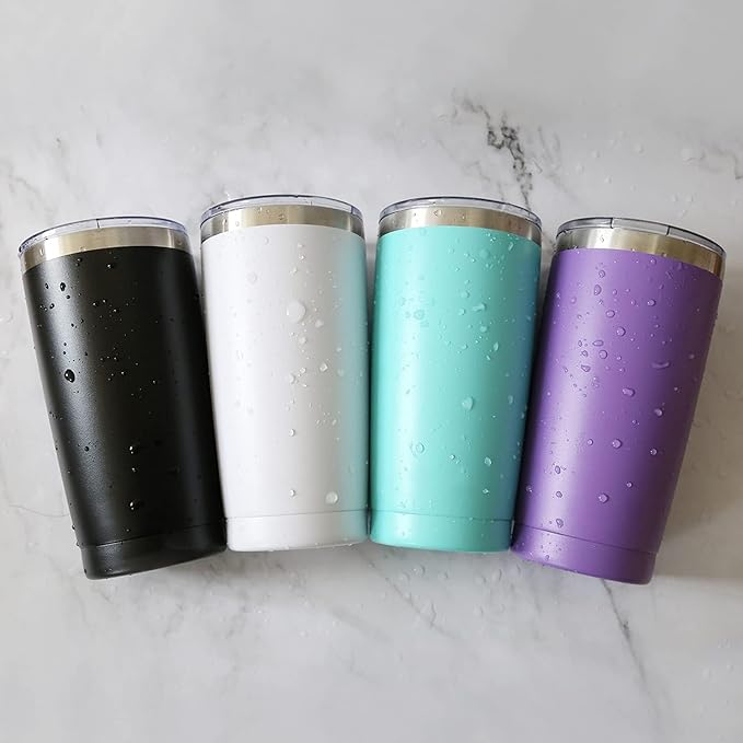 25 pack 20 oz Stainless Steel Insulated Tumbler with Straw and Lid, Double Wall Travel Coffee Mug Vacuum Insulated Bulk Tumbler, Suitable for Vehicle Cup Holders Assorted Colors