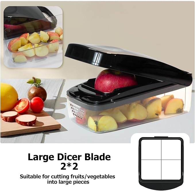 Vegetable Chopper, Food Choppers, Onion Chopper, Veggie Choppers, Onion Dicer, Potato Dicer Cuber with Container, Onion Dicer & Vegetable Dicer (Black)