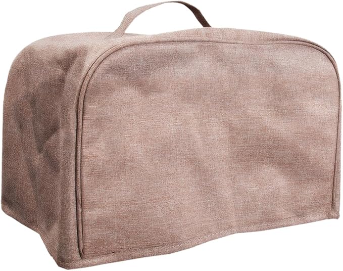 FLR 2 Slice Toaster Cover with Pockets, Dust-proof & Oil Proof, Fit Most 2 Slice Toasters (Rice Coffee, 11.5' x 7.5' x 8')