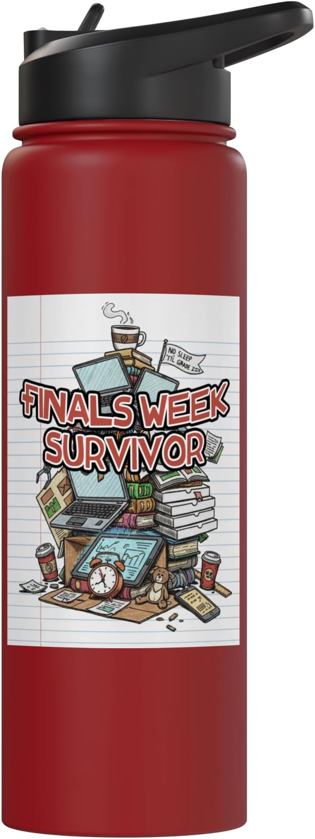 Cafeteria Critic - Student Lunch School Humor Food Chaos Stainless Steel Insulated Water Bottle