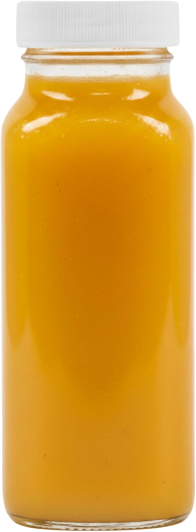 kitchentoolz 8oz Square Glass Juice Shot Bottle with Lid – 8 Pack 8 oz Milk Glass Bottles with Lids for Lunch Box, Airtight Reusable Drinking Jars for Smoothies, Yogurt, Kefir, Juice & Water