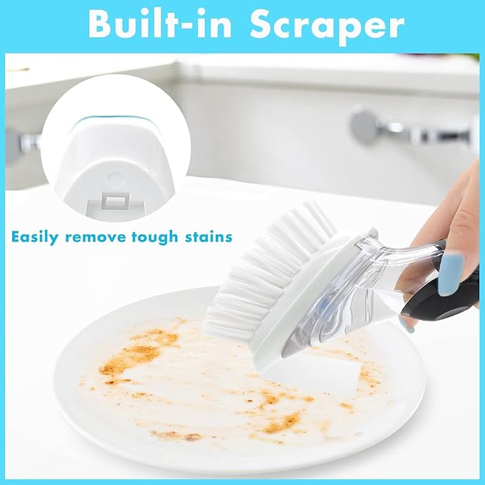 Dish Brush Refills, 12 Pack Dish Brush Replacement Head, Brush Dispenser Refill Fits Soap Dispensing Handle
