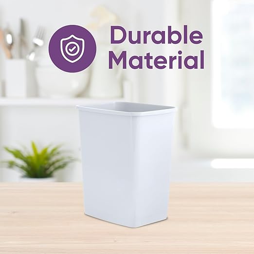 Superio 1.25 Gal Mini Plastic Trash Can, Small Unlidded Waste Bin Only for Countertop, Desk, Vanity, Bathroom 5 Quart (4, White)