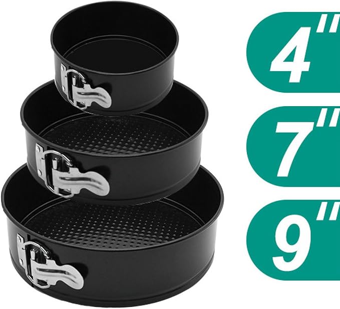 Cake Tin， Non-Stick Cake Mould, Baking Tools Baking Mold,Cake Mould,Baking Cake Ring Non-Stick Removable Bottom Cake Pan Set Bake Mould with Lock Bakeware Cake Molds 1Set 4-7Inch pan (Color : 4-7inch)