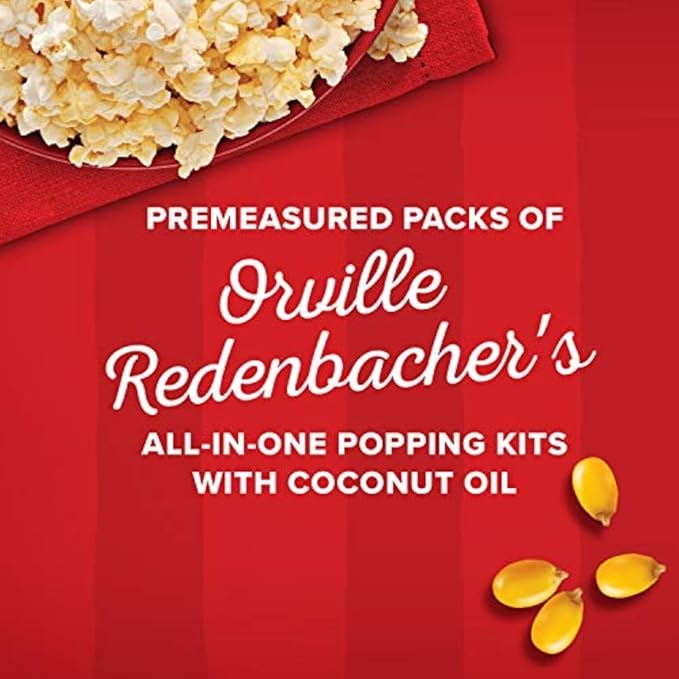 Orville Redenbacher's All-In-One Popcorn Kit, with Kernels, Coconut Oil & Salt, for 6oz. Popcorn Machine, 8oz. (Pack of 36)