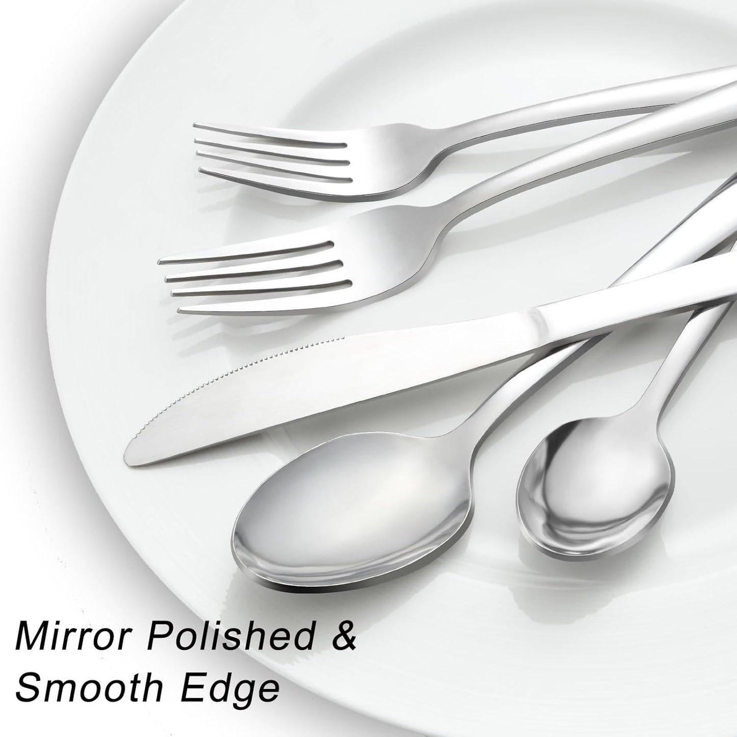 Pleafind 73-Piece Silverware Set with Organizer, Stainless Steel Silverware Sets for 12, Cutlery Utensil Sets with Steak Knives, Include Forks Spoons Knives ＆ Silverware Organizer, Dishwasher Safe