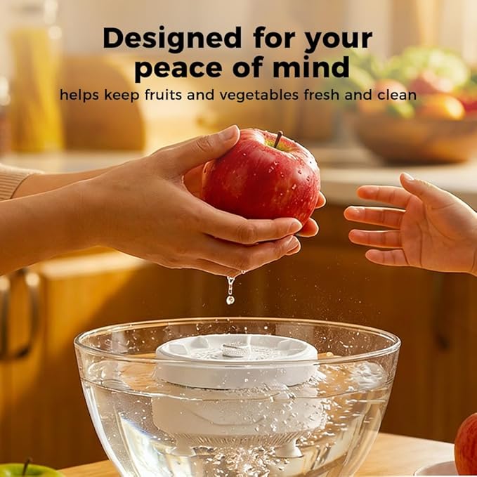 Fruit and Vegetable Washing Machine, Titanium Electrolysis Fruit Cleaner Device with Vortex Cleaning, Waterproof Wireless Fruit and Vegetable Purifier for Home Kitchen (2)