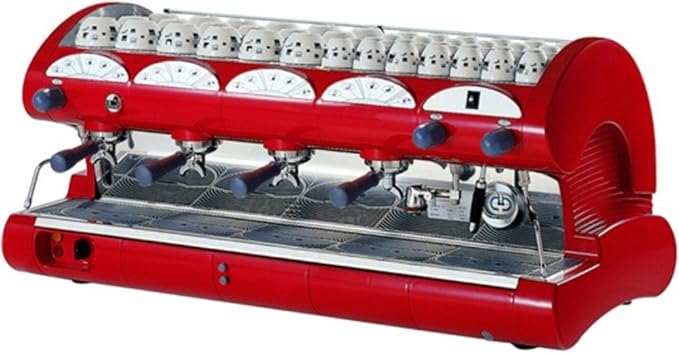 La Pavoni Bar-Star 4V-R Espresso Coffee Machine, Ruby Red, 26.5L Boiler Water Capacity, Manual Boiler Water Charge Button, Anti-vacuum Valve, Electronic Automatic Water Level Control