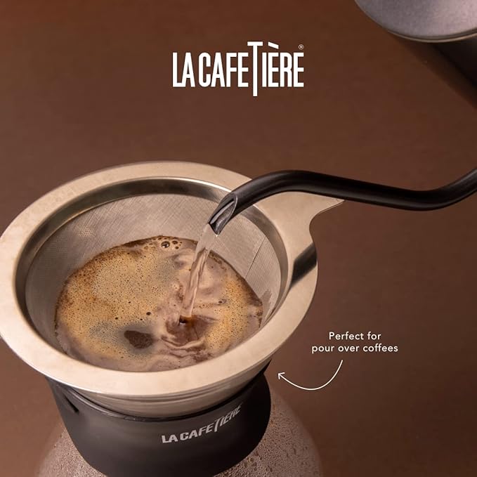 La Cafetière Gooseneck Coffee Pour Over Pot, 600 ml, Gift Boxed,Black