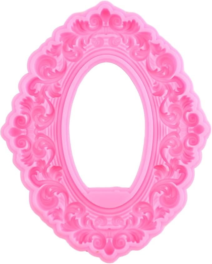 Mujiang Picture Frames Silicone Molds Photo Frame Fondant Mold Baroque Vintage Frame Candy Mold Relief Frame Mold For Sugar Cake Decorating Cupcake Topper Chocolate Gum Paste Polymer Clay Set Of 4