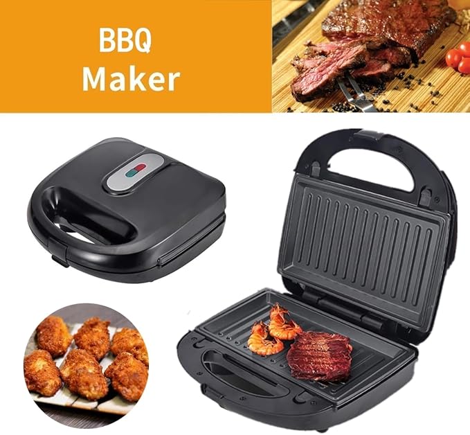 Donut Maker, 4 in 1 Electric Waffle Sandwich Machine，Panini Press Grill Iron Set with 4 interchangeable Removable Non Stick Plates，750W Detachable Dessert Toaster, Perfect for Breakfast
