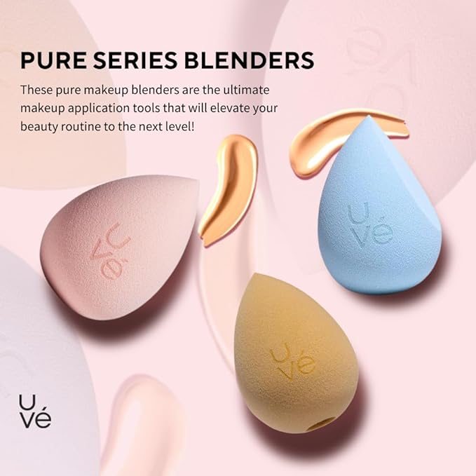 PURE Cut Makeup Blender Sponge, Streak Free Application of Liquid, Powder & Cream Foundation, Professional Complexion Blending Tool, Cruelty Free, Vegan, Latex Free