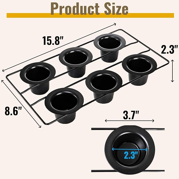 2 Pack Popover Pans, 12 Cups Nonstick Muffin Cupcake Pan, Carbon Steel Round Cheesecake Tin Bakeware Mould for Oven Baking, Muffins, Quiches, Pudding Cakes