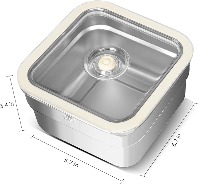 Vacuum Sealed Food Storage Container with Air Valve (1000ml)，Works With Handheld Vacuum Sealer Machine(Vacuum Sealer Not Included)