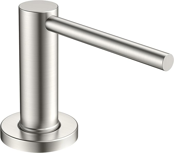 FORIOUS Soap Dispenser for Kitchen Sink, Stainless Steel Liquid Dish Soap Dispenser Pump with Top Refill 17oz Soap Bottle, Brushed Nickel Built in Sink Lotion Dispenser for Kitchen Countertop