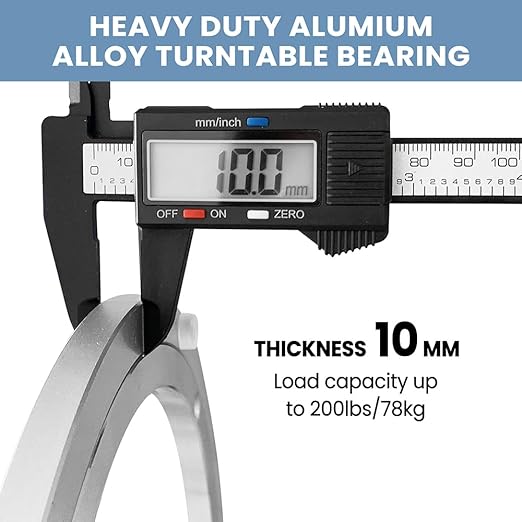 Lazy Susan Hardware-Aluminum Heavy Duty Rotating Turntable Bearing-Swivel Plate Metal Hardware for Kitchen Ding Table 12 Inch