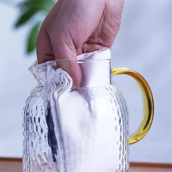 Water Pitcher Glass Water Pitcher with Filter Lid and Pouring Spout Heat Resistant Glass Carafe for Hot Cold Beverages Homemade Ice Tea Bottle Iced Tea Carafe(1L)