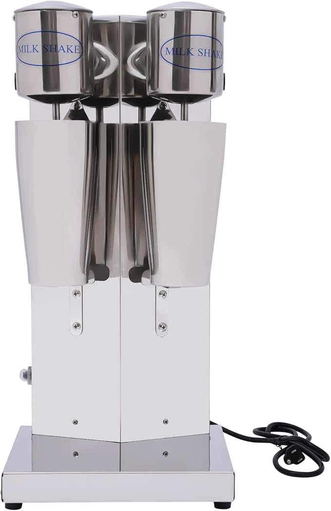 Milkshake Maker, Commercial Stainless Steel Milk Shaking Machine With Double Head Drink Mixer, 110V 180W Electric Milkshake Maker With 2Pcs 800ml Cups, Household Milk Shaker For Making Drinks
