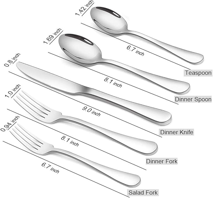 Silverware Set, Briout Flatware Set Service for 4 Stainless Steel Cutlery Set 20 Piece Include Upgraded Knife Spoon Fork Mirror Polished, Dishwasher Safe