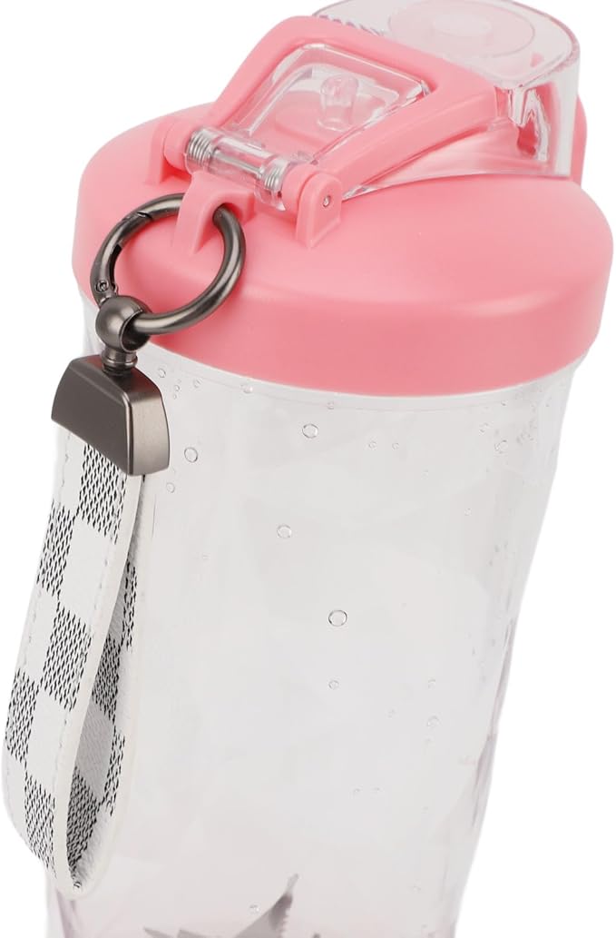 600ml Portable Blender 150W 18000RPM USB Rechargeable 4000mAh 2 Modes Mix & Pulse Mini Juicer Cup with Leak Proof Lid White Pink (Pink)