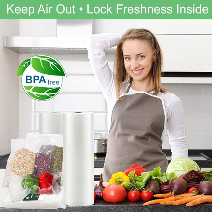 O2frepak 300 Bags 100 of Each Size Gallon 11"x16" and Quart 8"x12" and Pint 6"x10" BPA Free Sous Vide Seal a Meal Commercial Grade Vacuum Seal PreCut Combo Pack Bag
