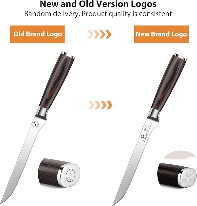 imarku Fillet Knife, German High Carbon Boning Knife, 6-Inch Stainless Steel Professional Grade Boning Fillet Knife for Fish, Pakkawood Handle for Meat and Poultry, Gifts for Men and Women