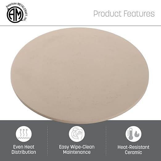 Pizza Baking Stone, 13" round, dishwasher safe, ceramic