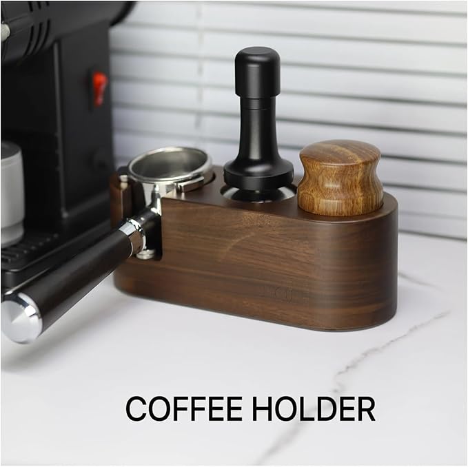 Walnut Wood Coffee Filter Holder, Espresso Tamper Mat Stand, Coffee Maker Support Base Rack, Barista Accessories(PURPLE)