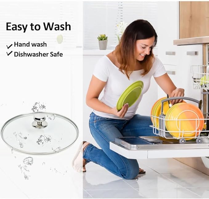 11 In Glass Lid for Frying Pan, Tempered Replacement Cover Compatible with All 11" Cookware for Skillets, Round Cast Iron, Cast Aluminium, Stainless Steel Pans &Pots, 10.8in/ 276mm - 11.2in/292mm