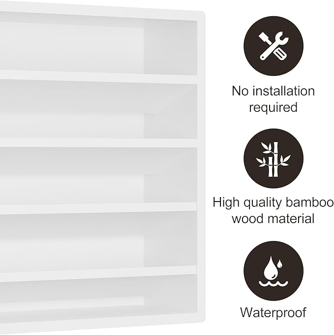 Orimade 4 Tier Spice Rack Organizer for Cabinet, Freestanding Bamboo Seasoning Rack for Countertop, Cupboard, Pantry, Kitchen, 13.18 x 4.13 x 12.2 inches(Spice Jars Not Included), Walnut Stain