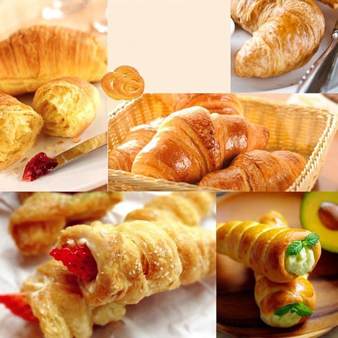 Non-stick Cream Horn Molds Stainless Steel, FantasyDay 5 inch Large Size Cannoli Tubes Kit Pack of 16 Baking Cones Pastry Roll Horn Croissant Mold - Christmas Anniversary Free Standing Cone Shape