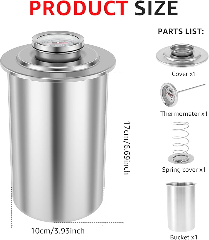Ham Meat Press Maker with Thermometer, Stainless Steel Ham Press Maker Machine Gourmet Cooking Tools, Round Shape Meat Press Maker Machine, Kitchen Bacon Meat Pressure Cookers Boiler Pot