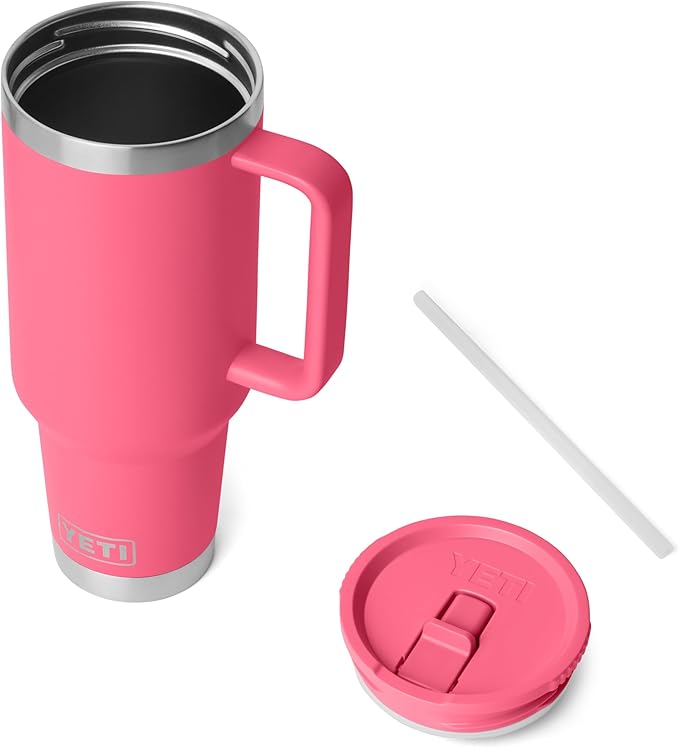 YETI Rambler 40 oz Travel Mug with Flip Straw Lid – Stainless Steel, Vacuum Insulated, Leakproof, Cup Holder Friendly