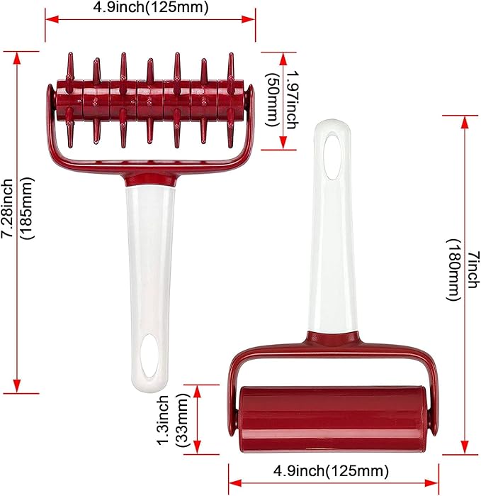 5 pcs Pizza Tools Set incl Dough Roller and Docker and Silicone Pastry Dough Mat and Dough Scraper Cutter Time-Saver Dough Tools Set (5 pcs)