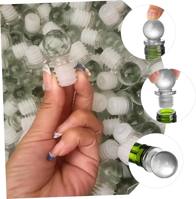 24pcs Glass Ball Wine Stoppers Bottle Stopper for Aromatherapy Perfume and Cosmetics