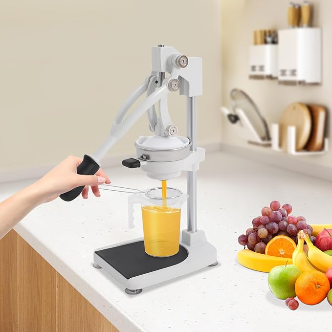 Commercial Manual Juicer, Hand Press Juice Extractor,Heavy Duty 304 Stainless Steel Juice Extraction Machine with Dual Press Heads for Home Café