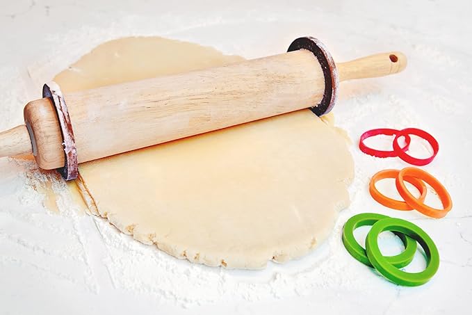 Talisman Designs Silicone Rolling Pin Bands | 8 Piece Set | Ensure Dough Thickness | Baking Accessories | Rolling Pin Thickness Rings