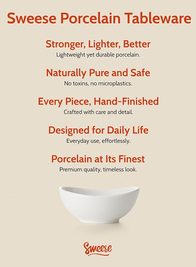 Sweese 4 oz Very Small White Porcelain Bowls - Set of 6 Dipping, Sauce, Salsa & Snack Bowls, Mini Ceramic Bowls for Condiments & Charcuterie