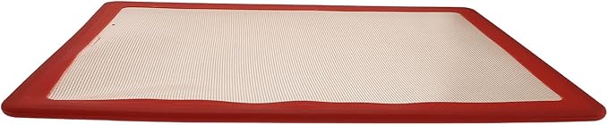 SUPVOX Reusable Red Silicone Baking Mat Sheet Non-stick Oven Liner with Raised Edges for Rolling Dough and Baking Cakes, Heat Resistant Silicone Mat for Home Kitchen Pastry and Cookie