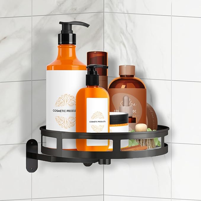 PZU Shower Caddy Corner Organizer, Lazy Susan Shower Organizer 360° Rotate Turntable Shelves, for Bathroom Kitchen Storage, No Drilling Rustproof Stainless Steel for Inside Shower Rack