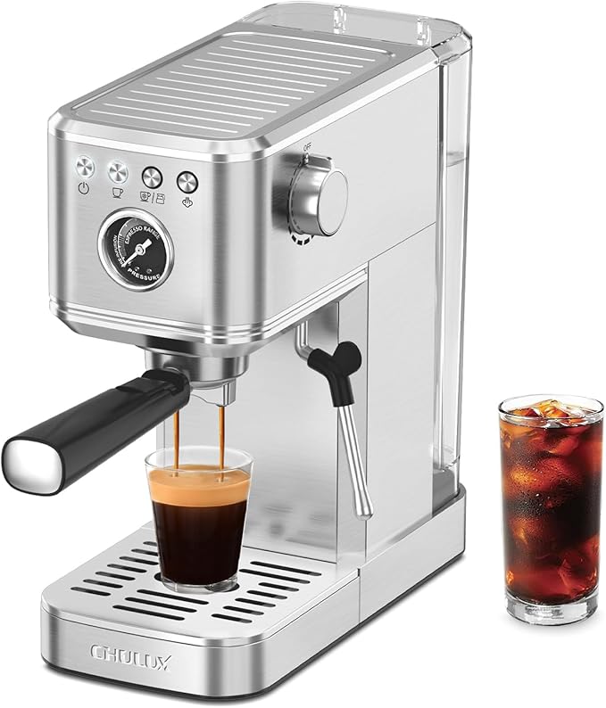 CHULUX Elite Espresso Machine with SUS304 12oz Milk Frothing Pitcher
