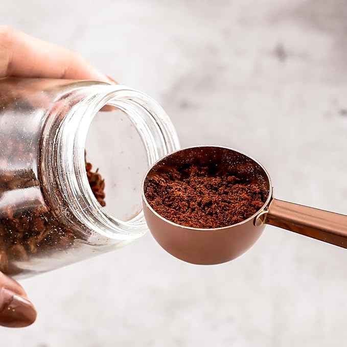 Rose Gold Coffee Scoop with Bag Clip, Multi-Function Milk Powder Measuring Spoon, 20ml