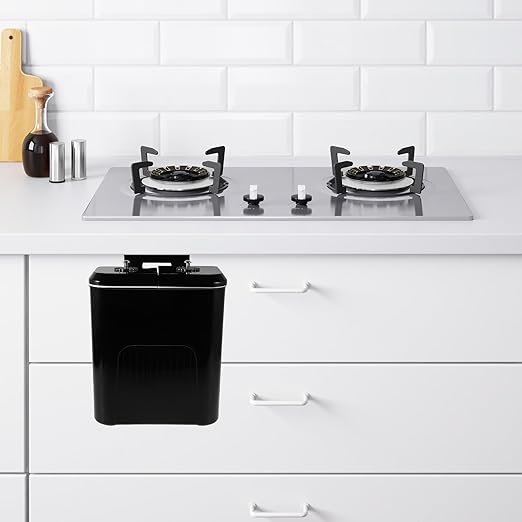Ipetboom Kitchen Wall-Mounted Trash Can 9l with Dual Flip Lids Food Waste Bin Plastic Compost Bin for Home Kitchen Bathroom Cabinet Waste Sorting
