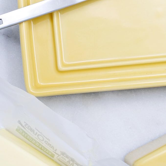 ZERO JAPAN Compact Butter Dish for Countertop, Fits West Coast Butter Sticks (Stubby Size), Ceramic Butter Keeper with Lid, Space-Saving Design, Made in Japan, Kiwi
